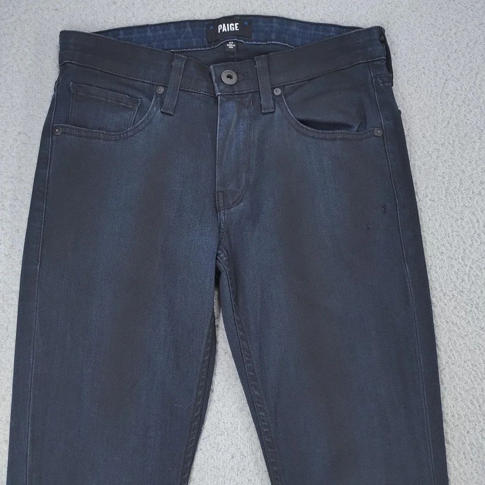 Paige Jeans Mens 28 x 32 Blue Croft Rowan Coated Slim Fit Stretch Denim Made USA